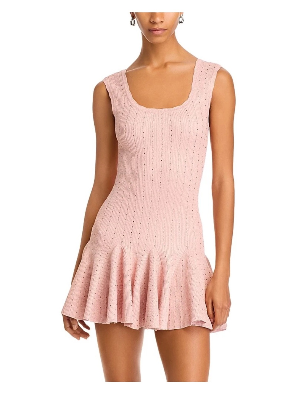 LoveShackFancy Maryanne Crystal Knit Mini Dress